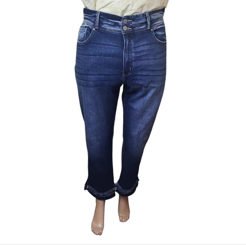 KanCan Ankle Straight High Rise Ripped Jean